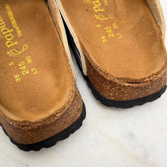 Birkenstock Papillio Gizeh Black Snakeskin Sandal Size 38 - Picture 8 of 10